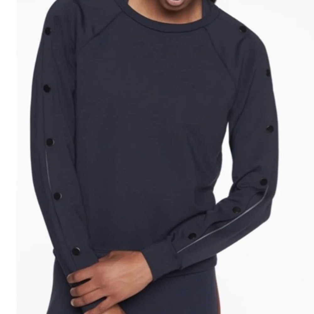 Athleta like new snap navy blue sweatshirt